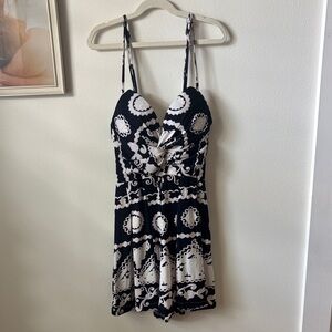 Black and White Patterned Romper
